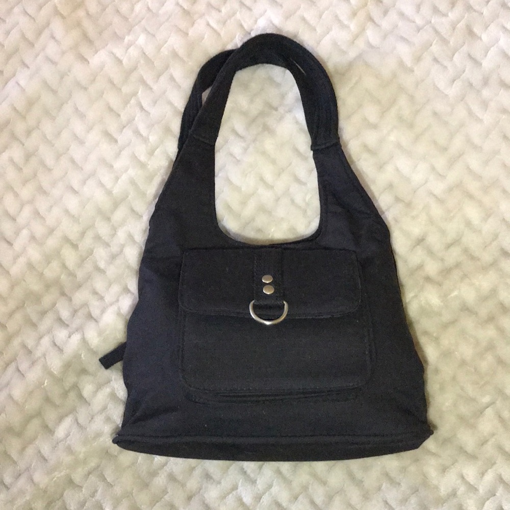 BLACK FABRIC HANDBAG non-brand